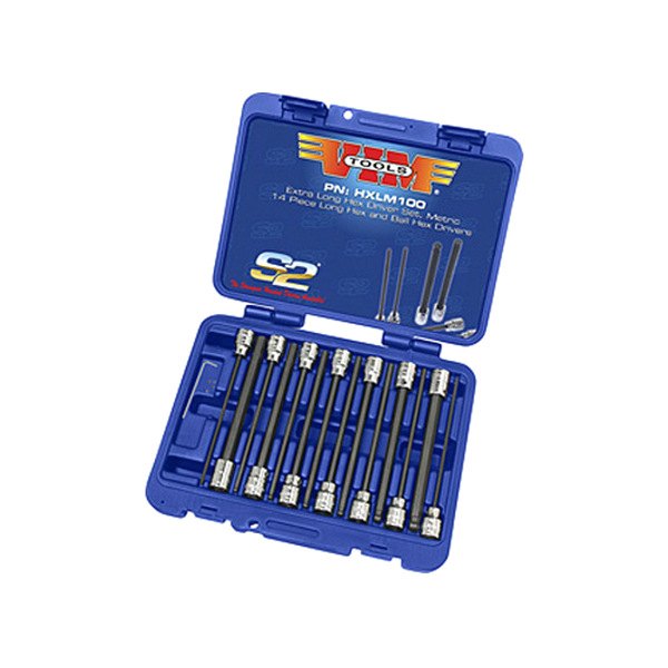 VIM Tools® HXLM100 3/8" Drive Metric Ball Hex Bit Socket Set, 14