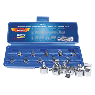 VIM Tools® - 1/4" Drive Phillips Bit Socket Set 10 Pieces