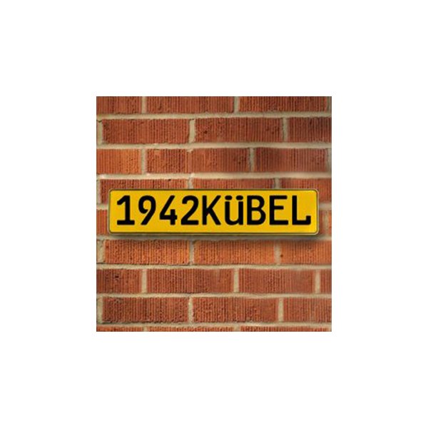 Vintage Parts® - Yellow Street Sign Mancave Euro Plate Name "1942KÜBEL" Style Door Sign Wall