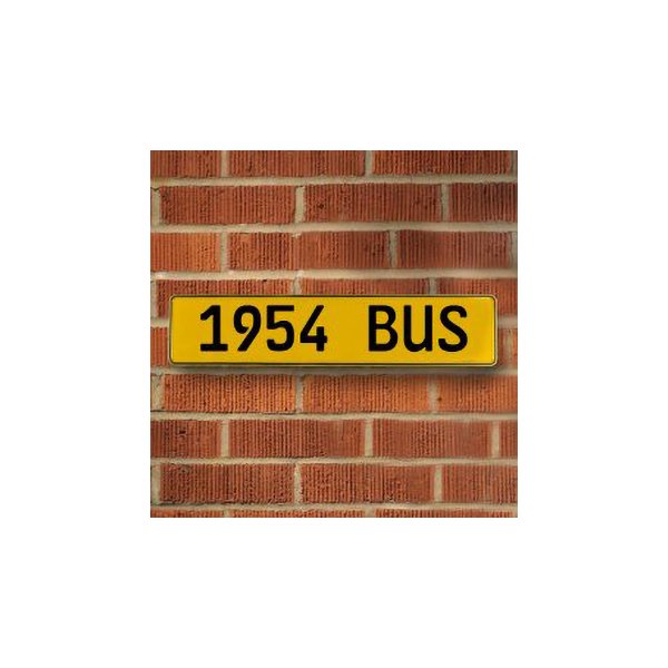 Vintage Parts® - Yellow Street Sign Mancave Euro Plate Name "1954 BUS" Style Door Sign Wall