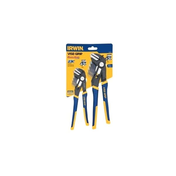 IRWIN® - Vise-Grip™ GrooveLock™ 2-piece 8" to 10" Straight Jaws Multi-Material Handle Push Button Ratcheting Tongue & Groove Pliers Set