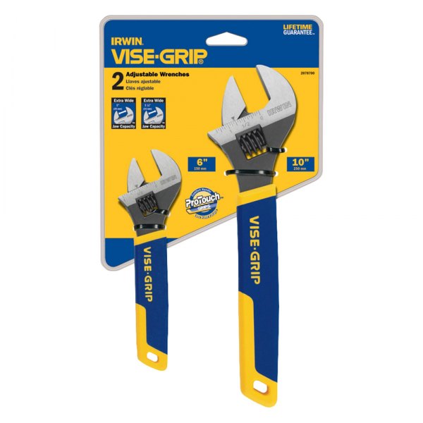 IRWIN® - Vise-Grip™ 2-piece 6" to 10" OAL Multi Color Multi Material Handle Adjustable Wrench Set