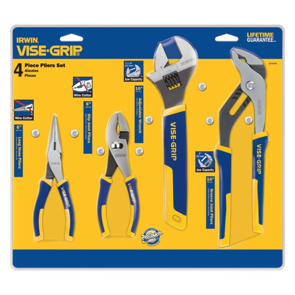 IRWIN® - Vise-Grip™ 4-piece 6" to 10" Multi-Material Handle Mixed Pliers Set