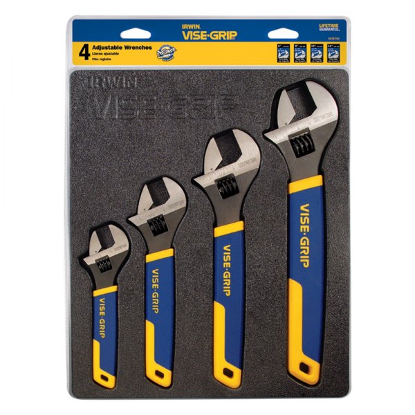 IRWIN® - Vise-Grip™ 4-piece 6" to 12" OAL Multi Color Multi Material Handle Adjustable Wrench Set