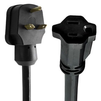 Voltec® - 12" 15 A TT-30 STW 1-Outlet Black Generator Adapter