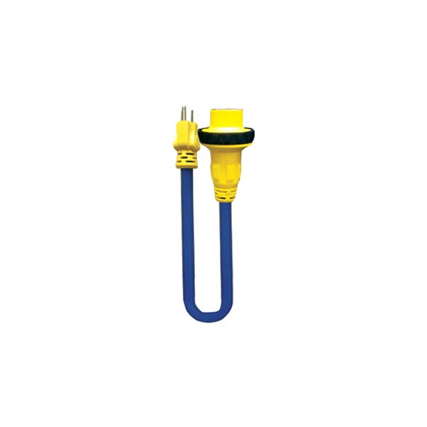 Voltec® - E-Zee Grip™ 2' 30 A 5-15 STW Locking Blue/Yellow Generator Adapter