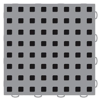Weathertech® - TechFloor™ 12" x 12" Gray Premium Square Floor Tile Set with Black TractionSquares™