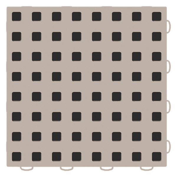 Weathertech® - TechFloor™ 12" x 12" Tan Premium Square Floor Tile Set with Black TractionSquares™