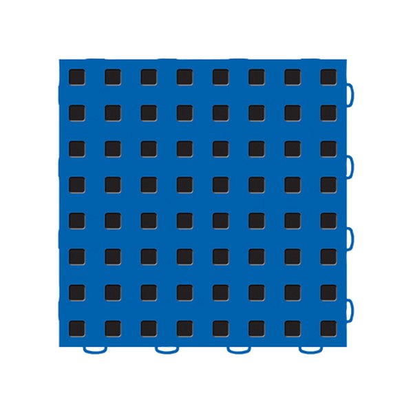 Weathertech® - TechFloor™ 12" x 12" Blue Premium Square Floor Tile Set with Black TractionSquares™ 