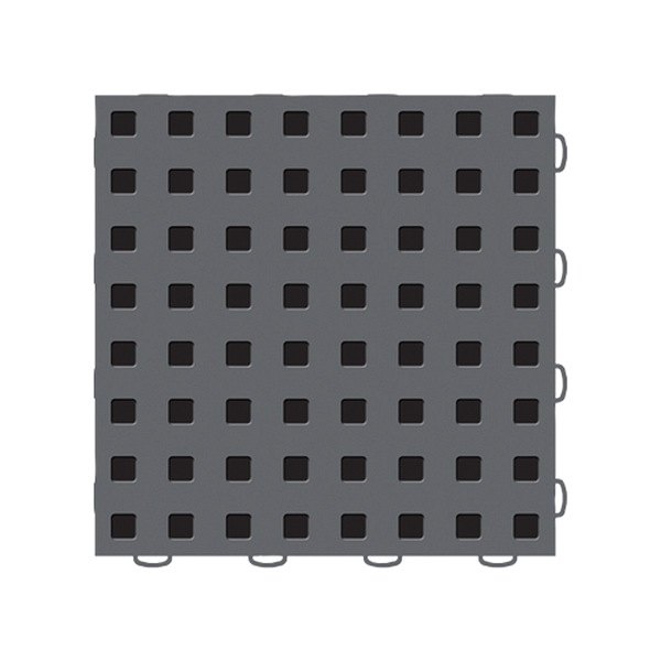 Weathertech® - TechFloor™ 12" x 12" Dark Gray Premium Square Floor Tile Set with Black TractionSquares™ 