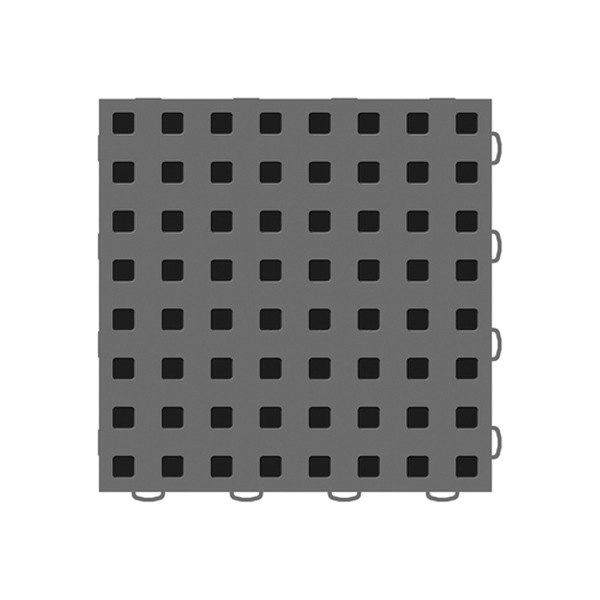 Weathertech® - TechFloor™ 12" x 12" Gray Premium Square Floor Tile Set with Black TractionSquares™ 