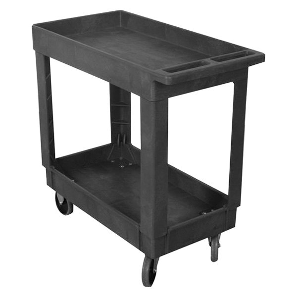 Wesco Industrial® - 17.375" x 32.5" x 34.25" Black Plastic Standard 2-Shelf Service Cart