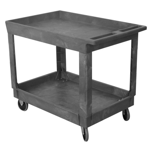 Wesco Industrial® - 25.5" x 32.5" x 40.25" Black Plastic Standard 2-Shelf Service Cart