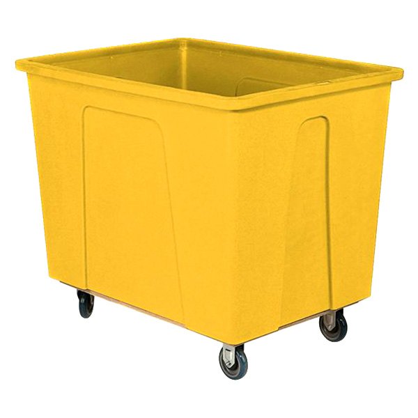 Wesco Industrial® - 4 Bushel/32 gal Yellow Plastic Box Truck with 5" Wheels