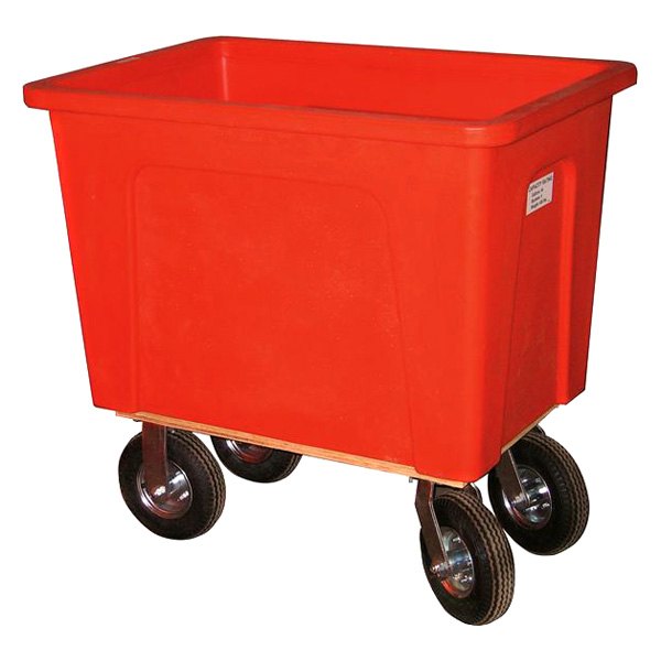 Wesco Industrial® - 4 Bushel/32 gal Red Plastic Box Truck with 8" Wheels