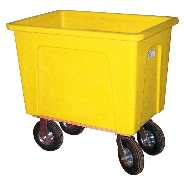 Wesco Industrial® - 4 Bushel/32 gal Yellow Plastic Box Truck with 8" Wheels