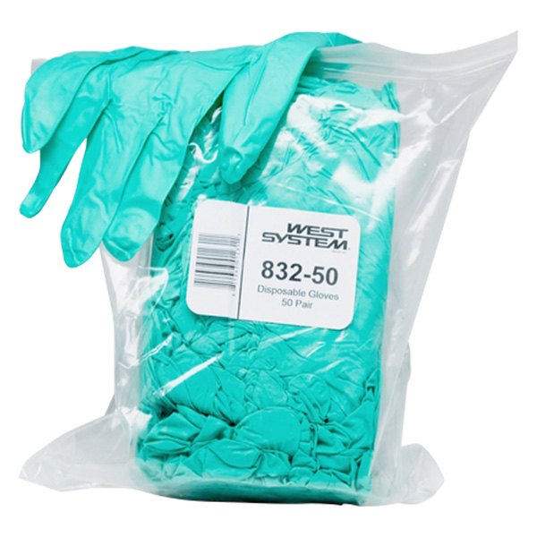 West System® - Large Powdered White Nitrile Disposable Gloves 