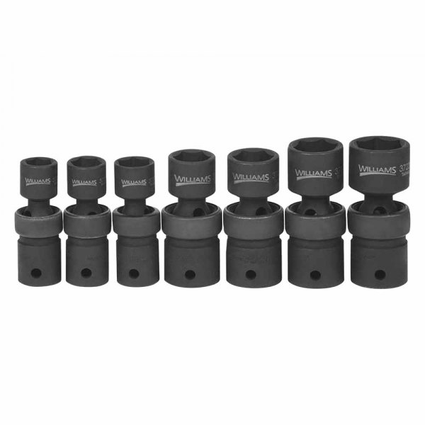 Williams Tools® - (7 Pieces) 1/2" Drive SAE 6-Point Impact U-Joint Set