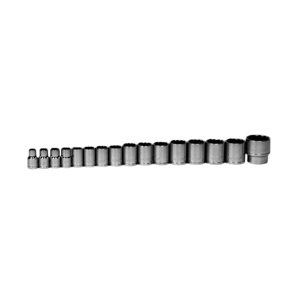 Williams Tools® - 1/2" Drive 12-Point Shallow Socket Set 16 Pieces