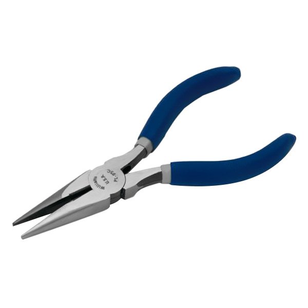 Williams Tools® - 5-1/2" Box Joint Straight Jaws Dipped Handle Cutting Short Knurled Needle Nose Pliers