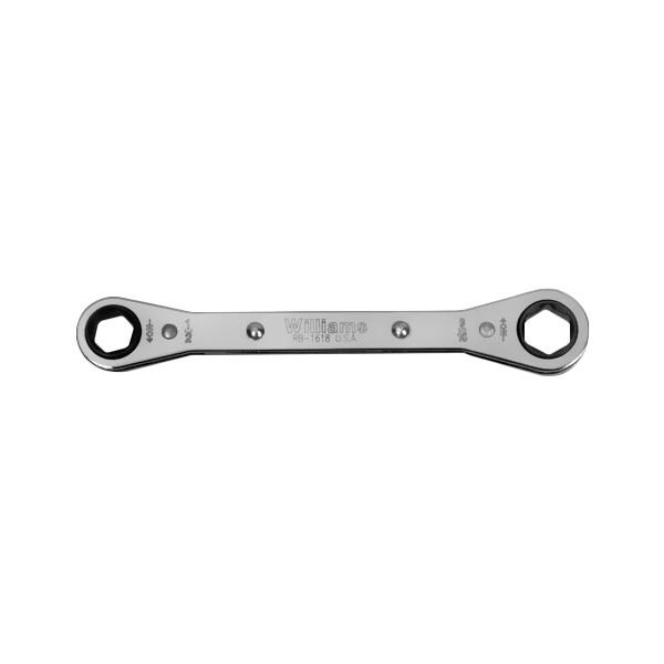 Williams Tools® - 5/8" x 11/16" 12-Point Straight Head Ratcheting Chrome Double Box End Wrench