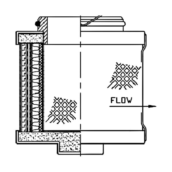 WIX® - 9.8" x 3.5" x 1.56" x 1.06" Industrial Inside-Out Microglass Oil-Air Separator Cartridge
