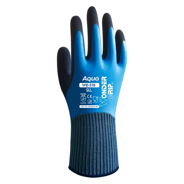 Wonder Grip WG318XL Aqua XLarge Blue Latex