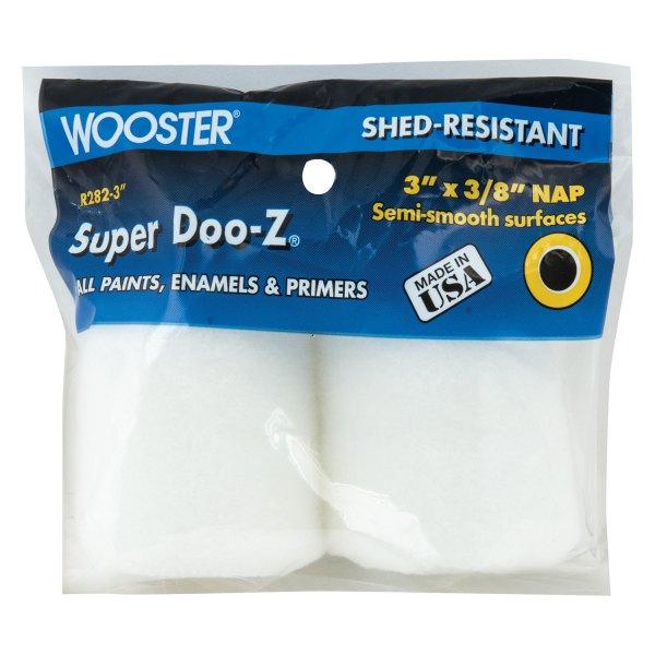 Wooster® - Super Doo-Z™ 3" x 3/8" White Fabric Paint Roller Cover (2 Pieces)
