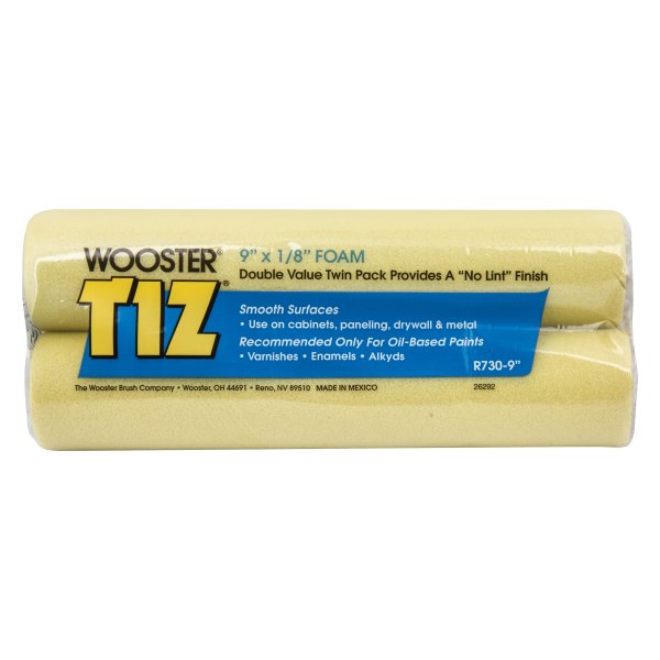 Wooster® - TIZ™ 3" x 1/8" Yellow Foam Paint Roller Cover (2 Pieces) 