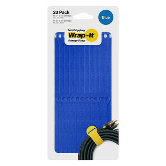 Wrap-It® 420-48M - 4" to 8" Nylon Fabric Blue Reusable Hook and Loop Straps
