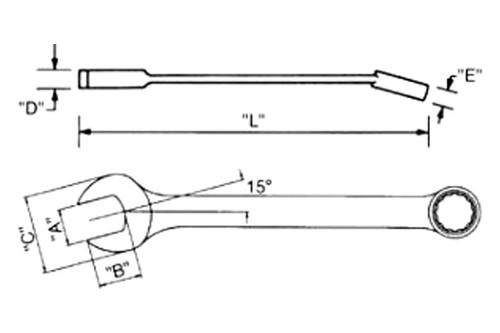 Wright Tool #1922 12-Point Striking Face Box Wrench - Offset Handle For High Torque - View #8