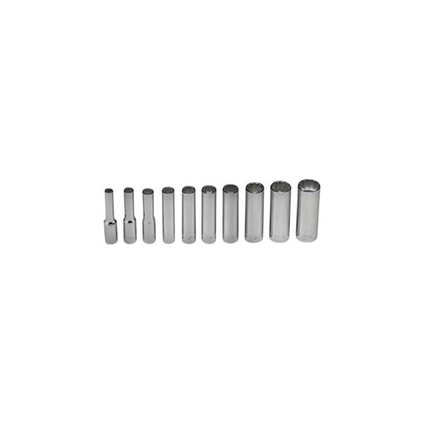 Wright Tool Company® - 1/4" Drive 12-Point Deep Socket Set 10 Pieces