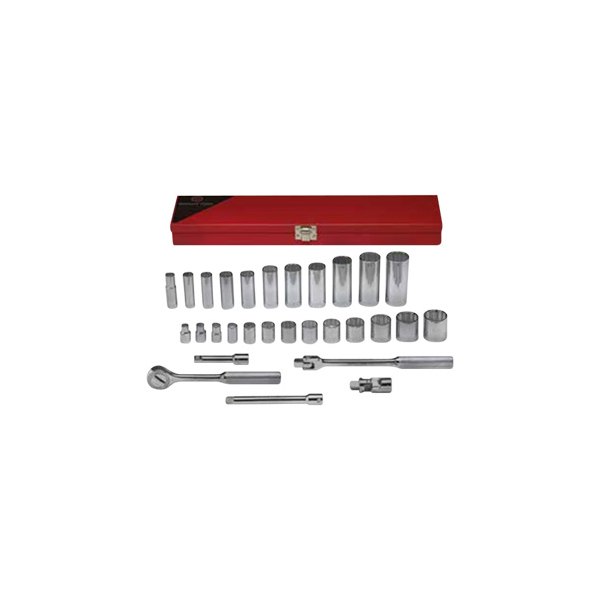 Wright Tool 340 3/8 Drive, 12 Point Standard and Deep Socket Set (29-Piece)