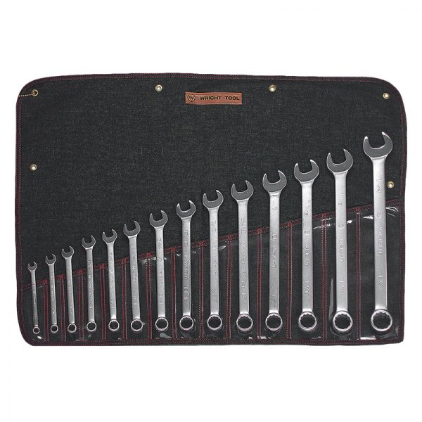 Wright Tool Company® - Grip 2.0™ 15-piece 5/16" to 1-1/4" 12-Point Angled Head Satin Combination Wrench Set