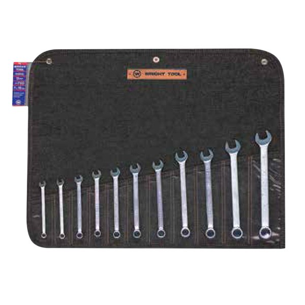 Wright Tool Company® - 11-piece 7 to 19 mm 12-Point Angled Head Chrome Combination Wrench Set