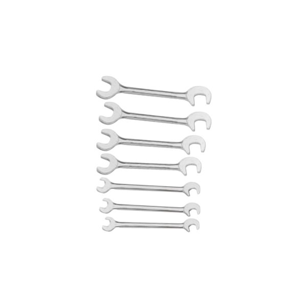 Wright Tool Company® - 7-piece 5.5 to 11 mm Rounded 80° Angled Head Double Open End Wrench Set