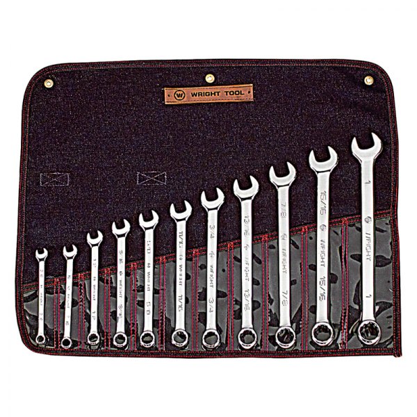Wright Tool Company® - Grip 2.0™ 11-piece 3/8" to 1" 12-Point Angled Head Chrome Combination Wrench Set