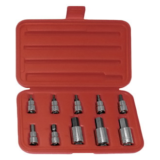 Wright Tool Company® - Mixed Drive Size Torx Hex Bit Socket Set 10 Pieces