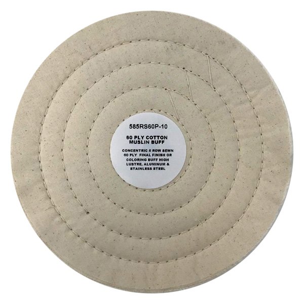 Zephyr® - 8" 60-Ply 5-Row Cotton White Muslin Polishing Buffing Wheel