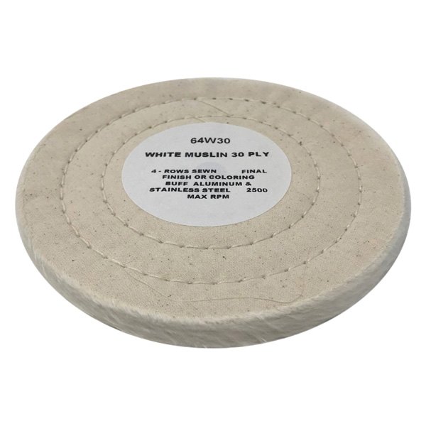 Zephyr® - 8" 30-Ply Cotton White Muslin Polishing Buffing Wheels