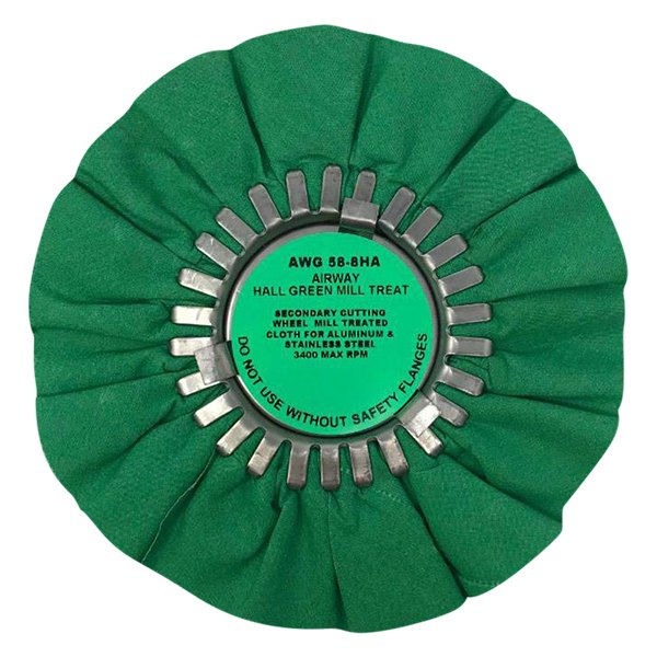 Zephyr® - 8" Hall Green Standard Airway Secondary Cut Buffing Wheel