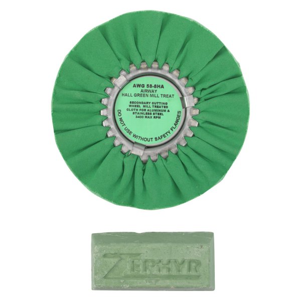 Zephyr® - 8" Green Airway Mill Treat Buffing Wheel