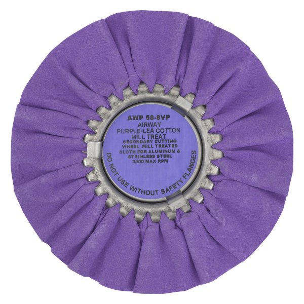 Zephyr® - 8" Cotton Purple Standard Airway Mill Treat Secondary Cut Buffing Wheel