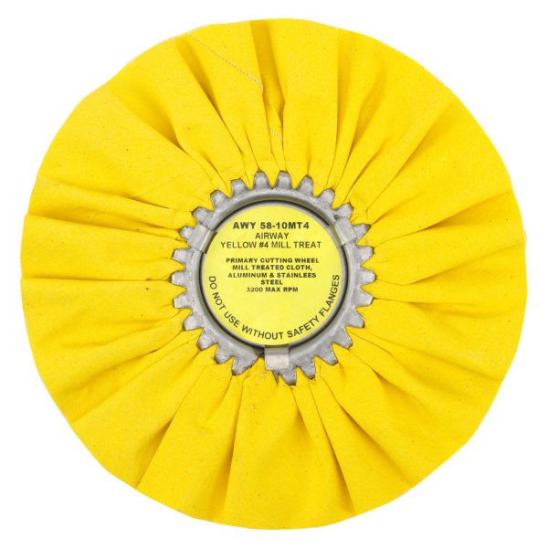 Zephyr® - 10" Cotton Yellow Standard Airway Premium Cut Buffing Wheel