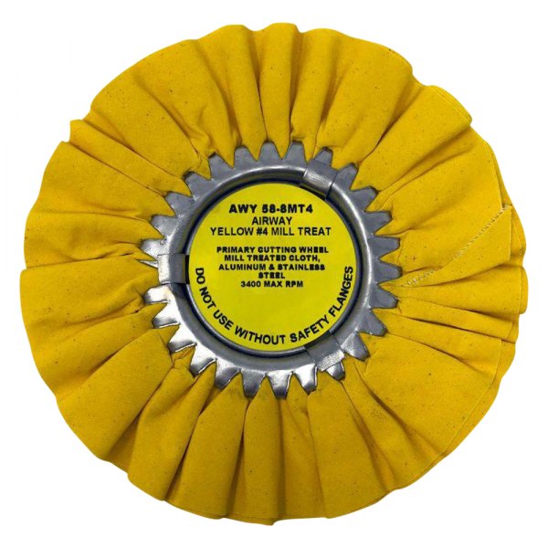 Zephyr® - 8" 16-Ply Cotton Yellow High-Density Airway Buffing Wheel