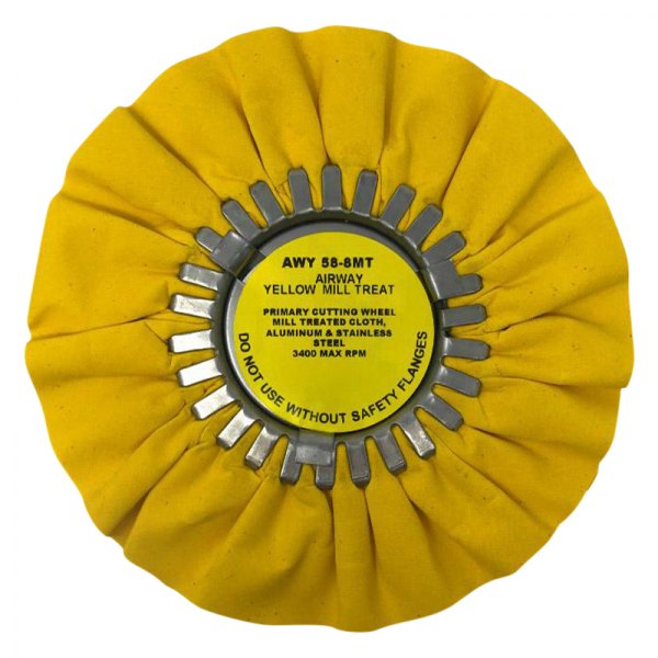 Zephyr® - 8" Yellow Airway Mill Treat Buffing Wheel